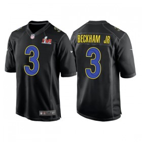 Maillot Homme Los Angeles Rams Odell Beckham Jr. 3 Game 2022 Super Bowl LVI Noir